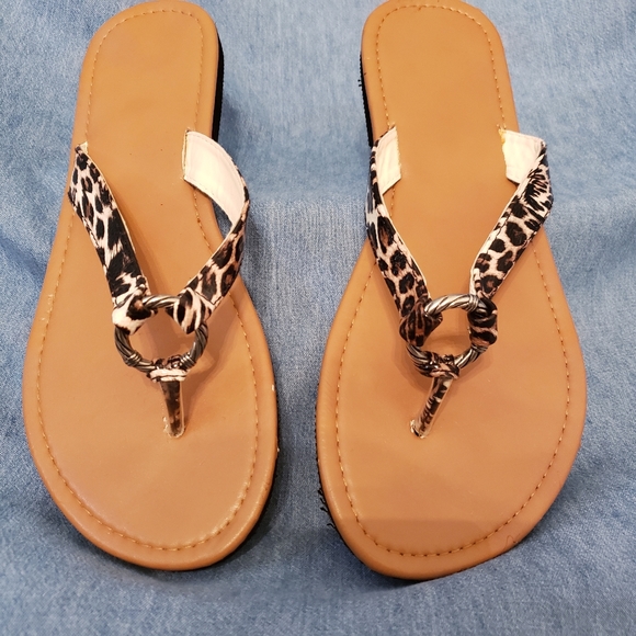 Shoes - Leopard flip Flop women's size 11 sandal